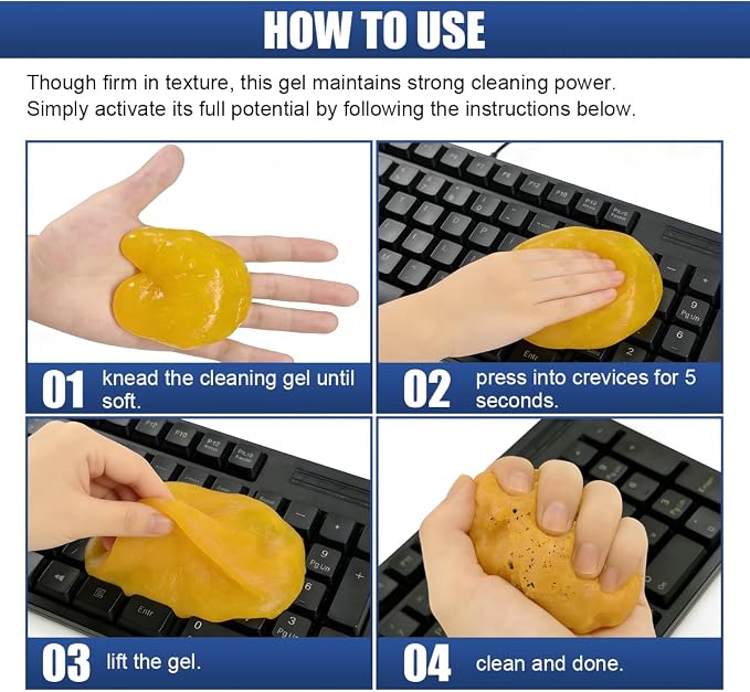 Craedli 2PCS Car Cleaning Gel, Reusable Dust Remover Slime Kit, Car Air Vent - Image 6