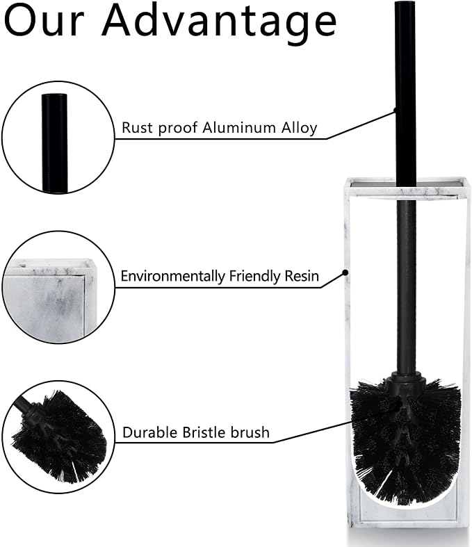 Toilet Brush and Holder Set for Bathroom, Stylish and Durable Cleaning Tool - Image 3