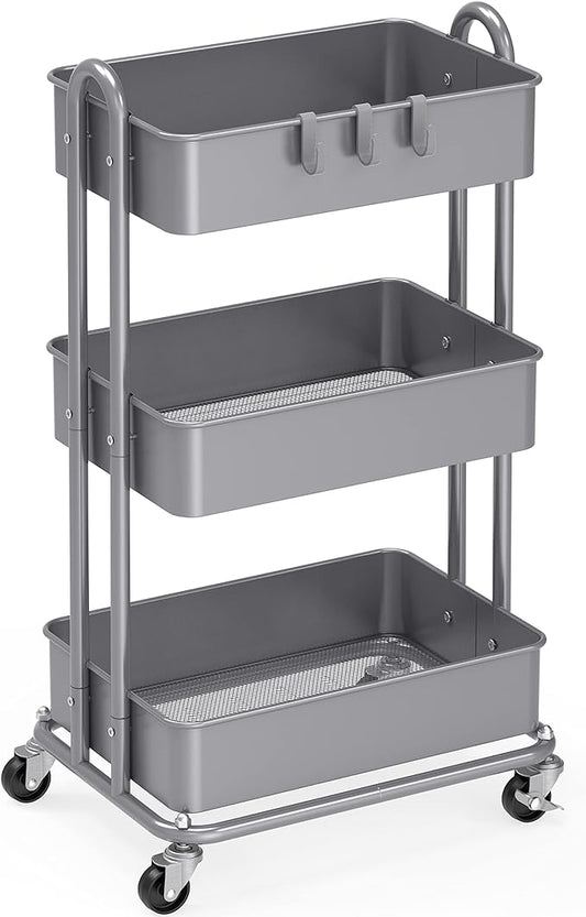 Simple Houseware 3-Tier Heavy Duty Metal Utility Rolling Cart by SimpleHouseware
