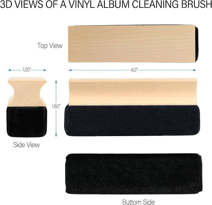 New-Design Soft Velvet Fabric Vinyl Record Cleaning Brush, Anti-Static LP - Image 4