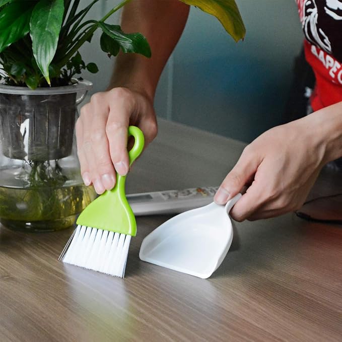 2 Pcs Mini Dustpan Set Brush for Table Whisk Brooms Small Dustpan Broom Set - Image 6