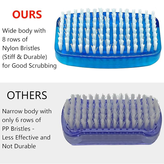 Nail Brush for Cleaning Fingernails Two Sided Fingernail Scrub Brush Soft Stiff - Image 2