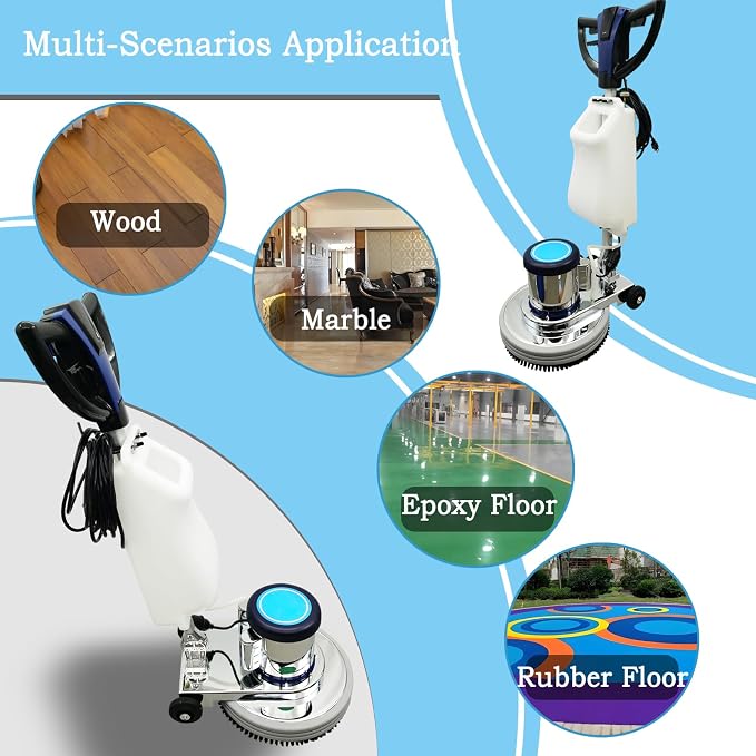 18" Commercial Floor Scrubber & Polisher Heavy Duty Multi-Surface Buffer Cleaner - Image 5