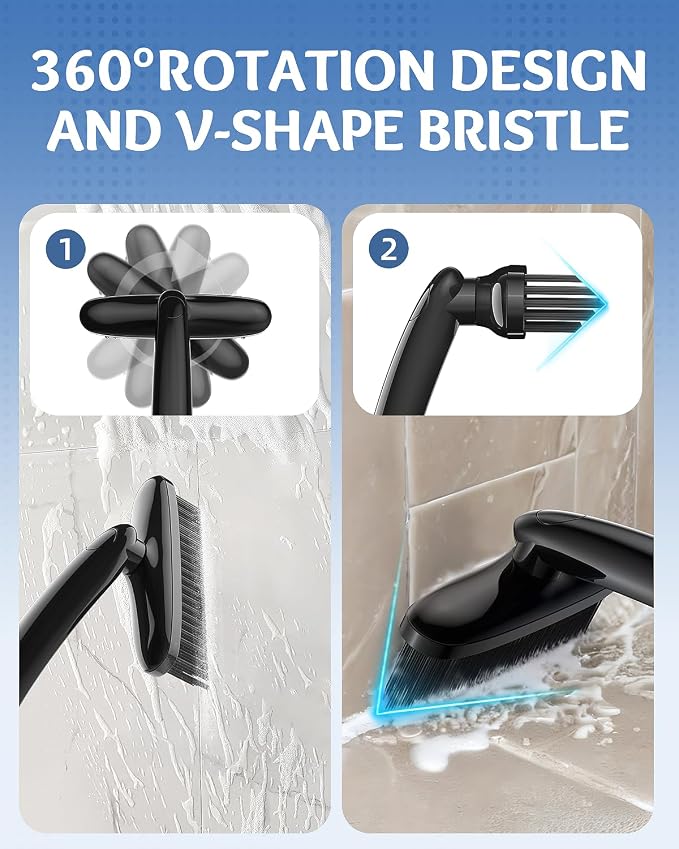 360 Degree Rotating Crevice Cleaning Brush- Household Hard Bristle Cleaning - Image 3
