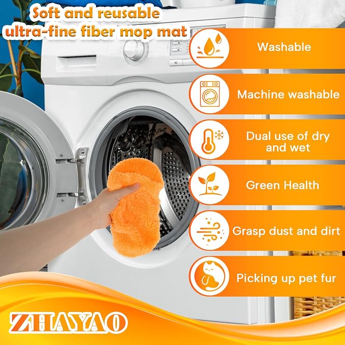 3 Pack Reusable Microfiber Mop Pads - Image 4