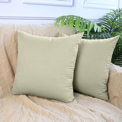 4-Pack 100% Cotton Comfortable Solid Decorative Throw Pillow Case,Thmyo Square Cushion Cover Pillowcase Sublimation Blank Pillow Covers DIY Throw Pillowcase for Sofa Bedroom(22x22 inch/ 55x55cm,Beige)