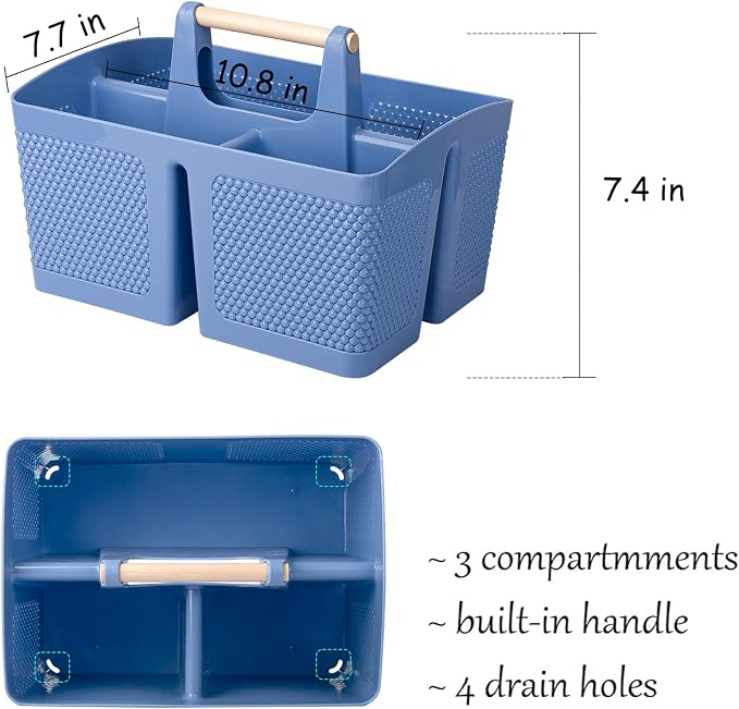 rejomiik Portable Shower Caddy Basket Plastic Cleaning Caddy Organizer Storage - Image 3