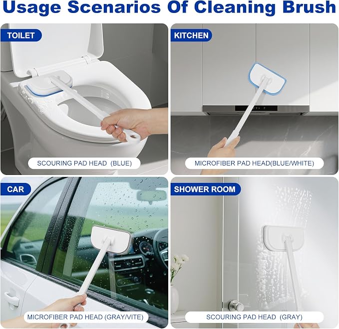 MOSEN Scrub Brush for Shower, 4-in-1 Cleaning Brushes - Image 4