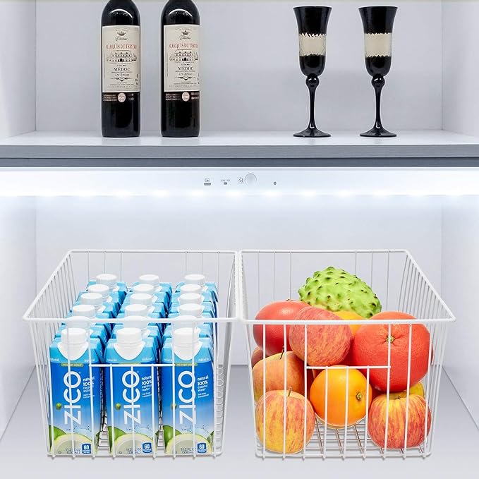 16inch Freezer Wire Storage Organizer Baskets, Household Refrigerator Bins - Image 5