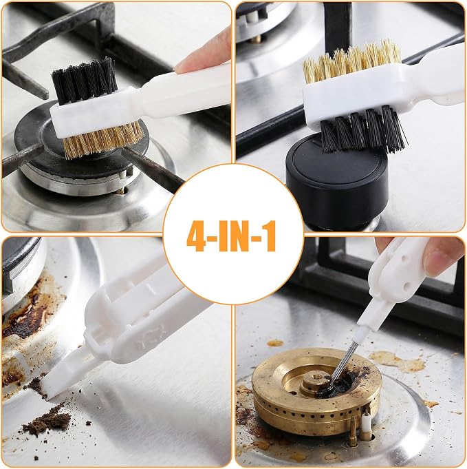 2Pcs Kitchen Stove Cleaning Brush, Bent Cooktop Scraper, Gas Stove Cleaning - Image 4