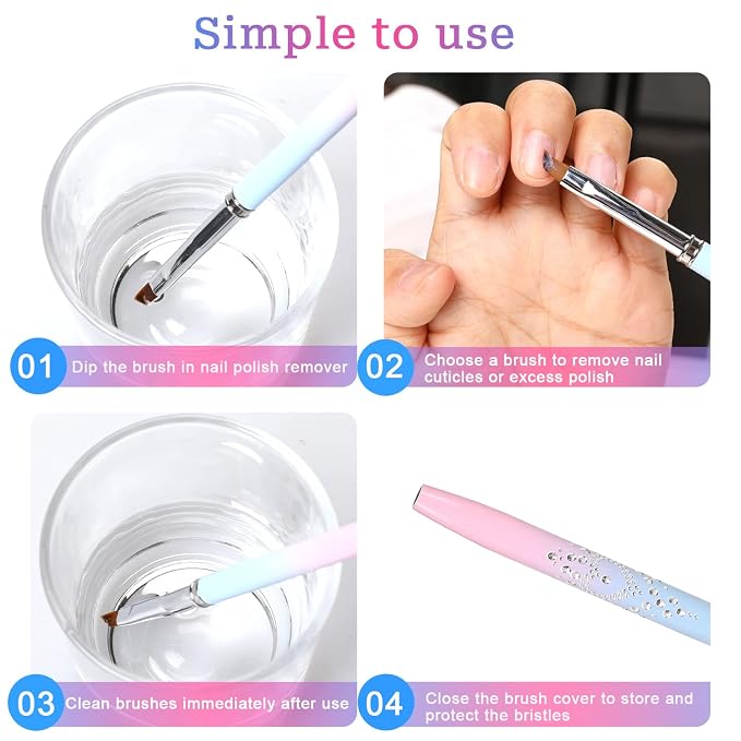 Nail Art Clean Up Brush, Professional Nails Design Painting Brushes - Image 5