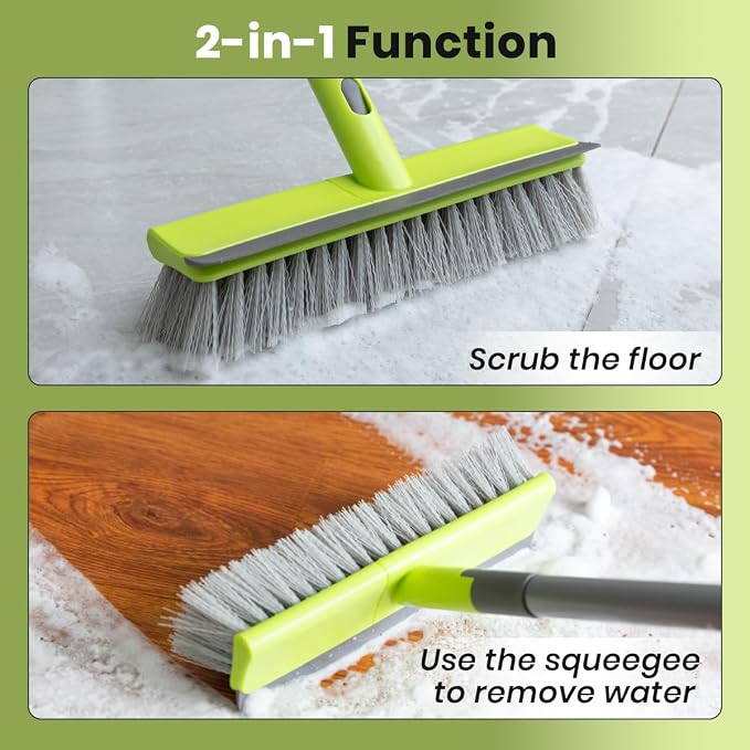 Floor Scrub Brush 2 in 1 Scrape and Stiff Bristle Deck Brush - Image 4