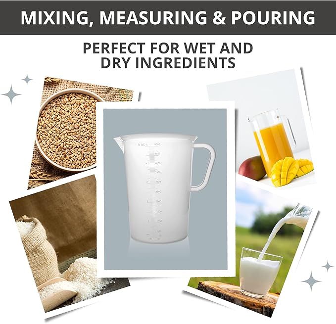 Plastic Graduated Measuring and Mixing Pitcher - 5000ml Plastic Graduated - Image 7