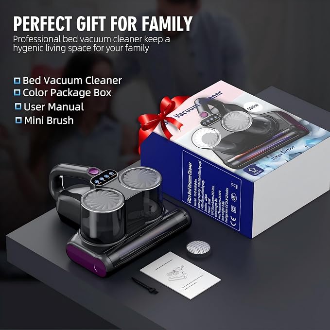 Mattress Vacuum Bed Vacuum Cleaner 16Kpa Suction 253.7nm UV-C Light, 140°F - Image 6