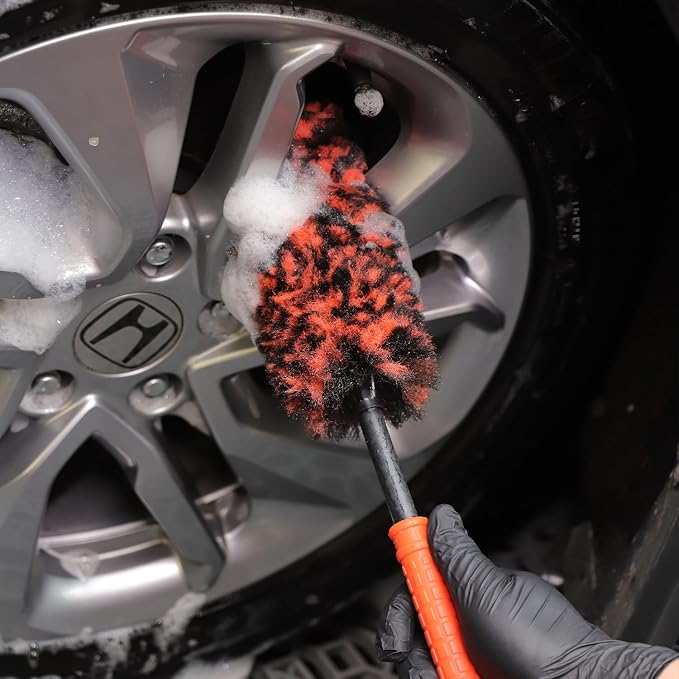 SPTA Rim Cleaner Brush, Flat Spoke Wheel Cleaning Brush, Car Wheel Brush - Image 10