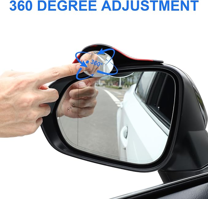 LivTee Blind Spot Mirror with Side Mirror Rain Guard, HD Glass Frameless Convex - Image 4