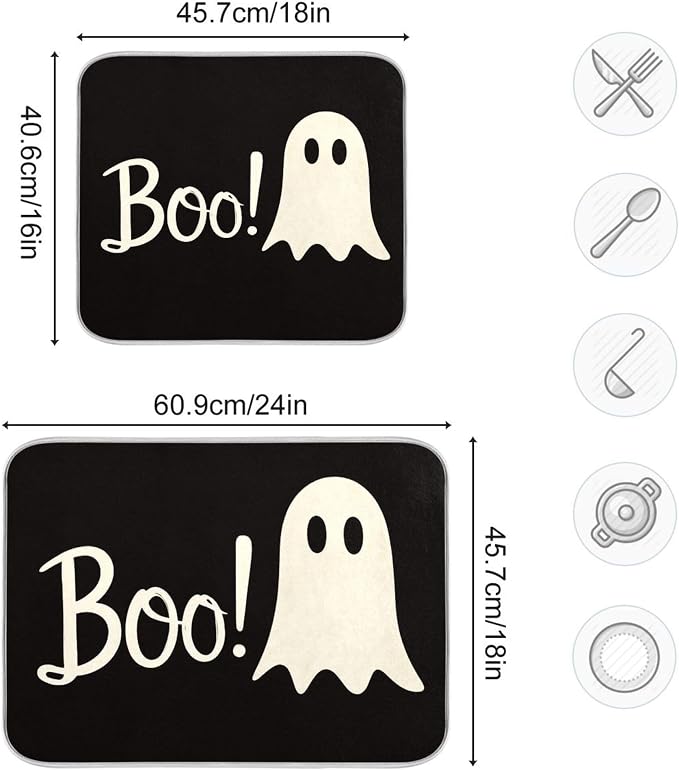 Halloween Ghost Boo Dish Drying Mat - Image 4