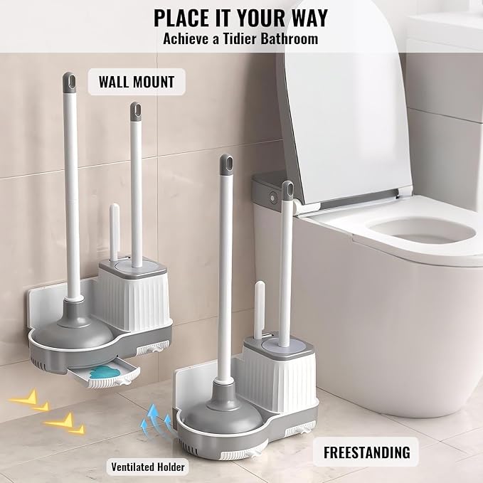 3-in-1 Toilet Brush and Plunger Set - Image 4