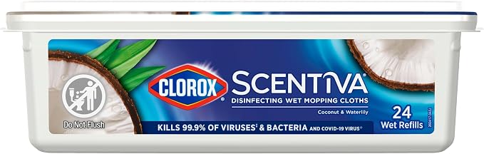 Clorox Scentiva Disinfecting Wet Mopping Cloths, Coconut and Waterlily - Image 12