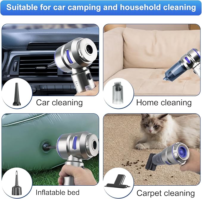 Car Vacuum Portable Cordless, 21000Pa Strong Suction Handheld Vacuum, 100W Auto - Image 3