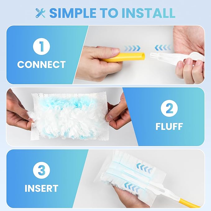 50-Pack 180° Duster Refills for Swiffer Duster Refill, Ultra Sticky Cleaning - Image 2