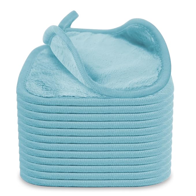 Makeup Remover Cloth 12 Pack, Ultra Soft and Reusable Microfiber Makeup Remover by Puomue