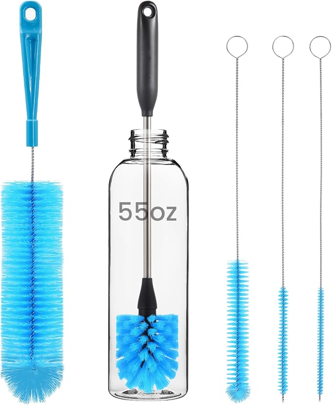 5 Pack Bottle Brush, Straw Cleaner Brush & Water Bottle Brush, 15in Stainless by PZLife-Yourdailylifehelper