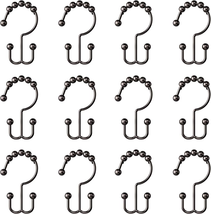 Zenna Home Metal Double Glide Shower Rings, Oil Rubbed Bronze – Set of 12 Heavy - Image 6