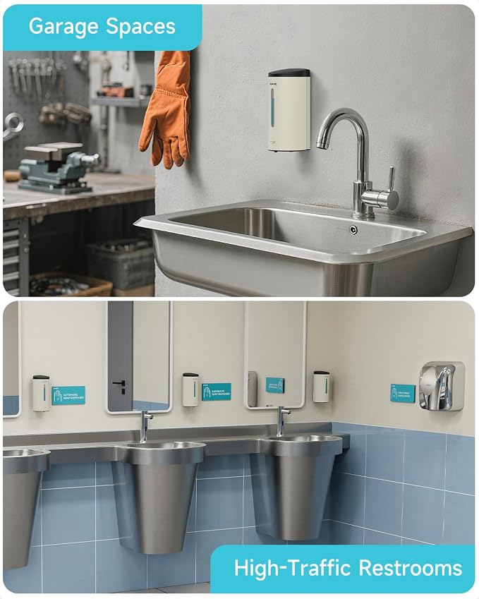 AIKE Automatic Wall Mount Liquid Soap Dispenser, Commercial Stainless Steel - Image 7