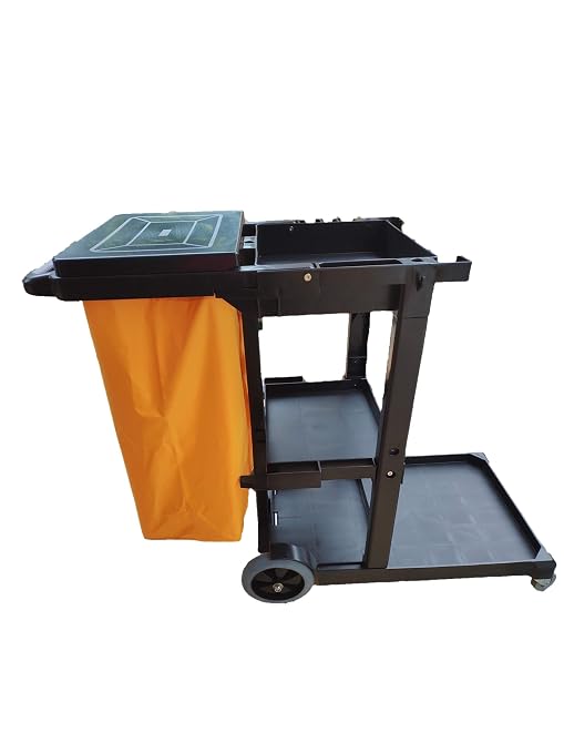 Simpli-Magic Janitorial Cart, 330 lbs Capacity – 3-Shelf Commercial - Image 2