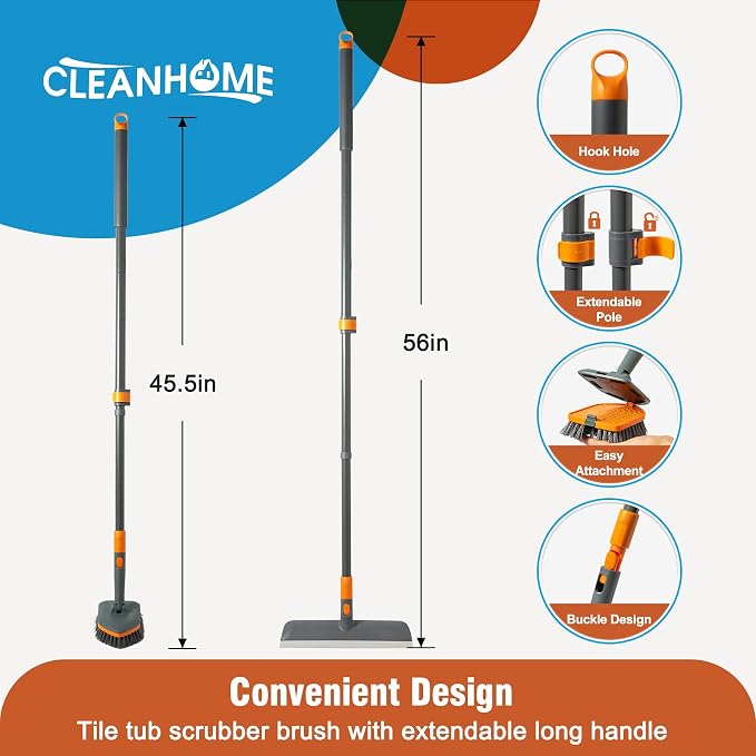 Floor Scrub Brush Tile Tub Scrubber Brush - Image 7