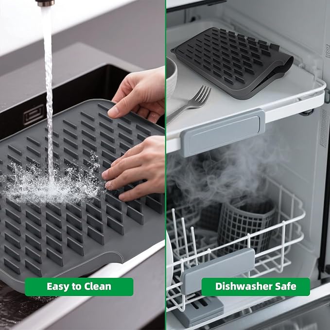 LONGKING Grey Non-Slip Dish Drying Mat - Image 3