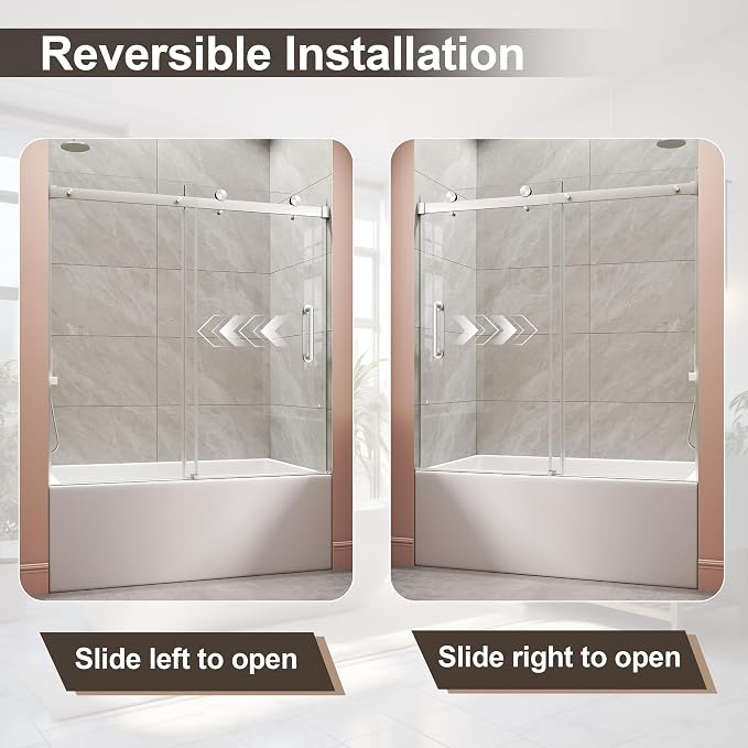 Frameless Bathtub Shower Door, Tub Sliding Door - Image 6