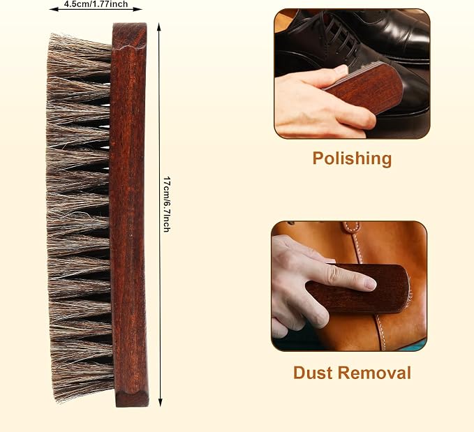 Professional 100% Horsehair Shoe Brush Premium Horsehair Dauber Applicators - Image 6