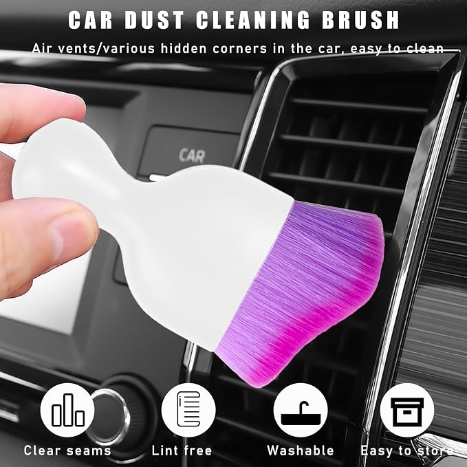 Car Interior Dust Brush, Soft Scratch Free Auto Detailing Brushes, Universal - Image 4