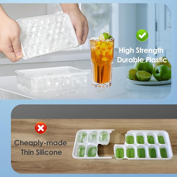 WIBIMEN Ice Cube Tray with Lid and Bin - Image 7