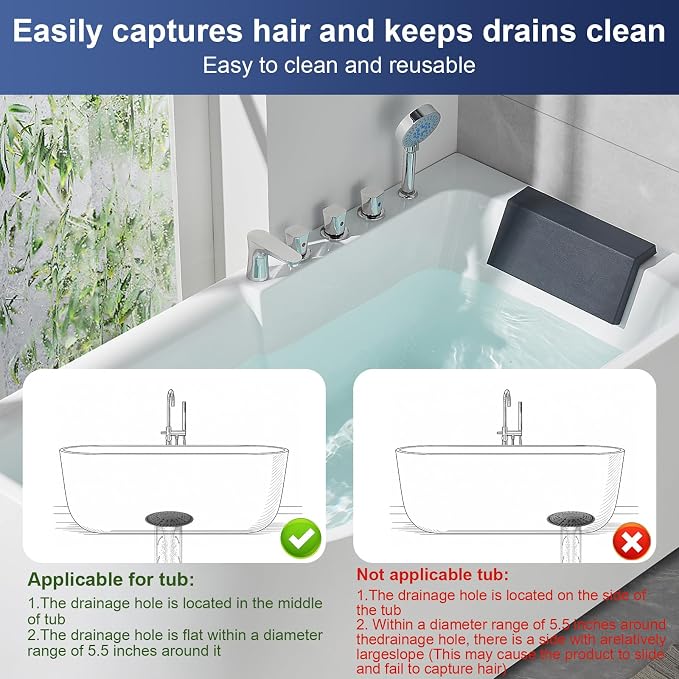 Shower Drain Hair Catcher 5.5 in Round Bathroom Sink Drain Strainer - Image 7