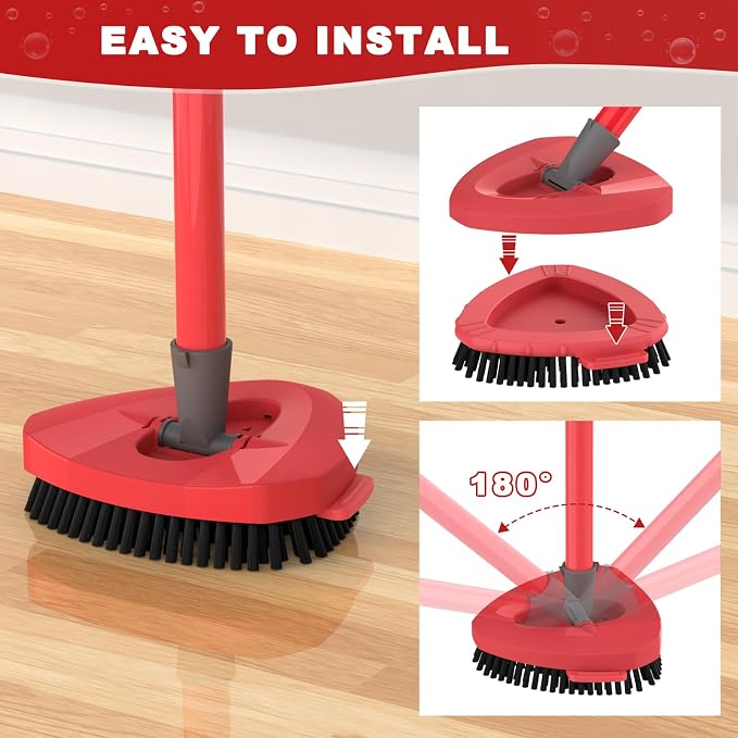 Aifacay Scrub Brush Head for O-Cedar EasyWring Spin Mop, Full-Bristle - Image 7