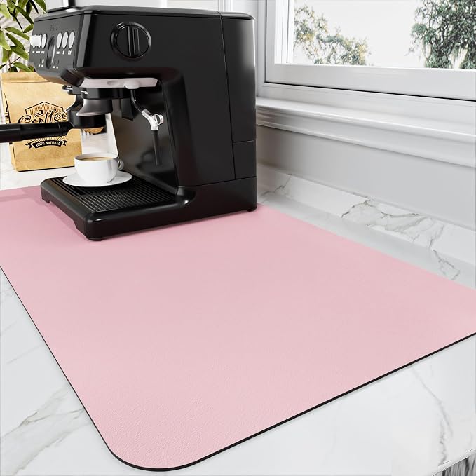 Coffee Mat - Absorbent Hide Stain Rubber Backed Dish Drying Mat by HotLive