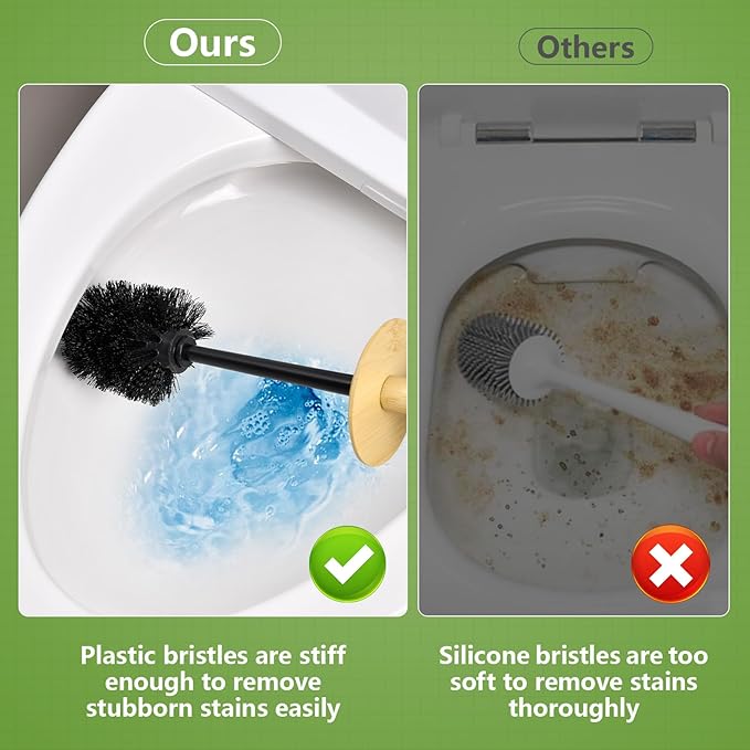 SUBEKYU Toilet Brush, Toilet Bowl Brush and Holder Set, Bathroom Toilet Bowl - Image 2