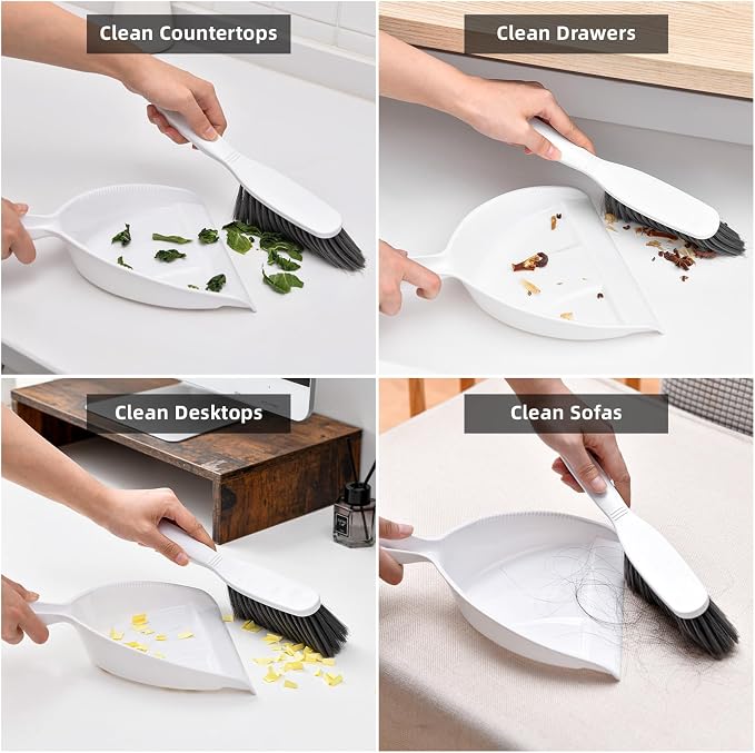 Small Hand Broom and Dustpan Set, Mini Dustpan and Brush Set, Handheld Dust Pan - Image 6