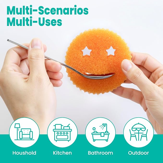 HELIME Scrub Sponges Dish Scrubber, Non-Scratch Multi-Functional Color Sponge - Image 6
