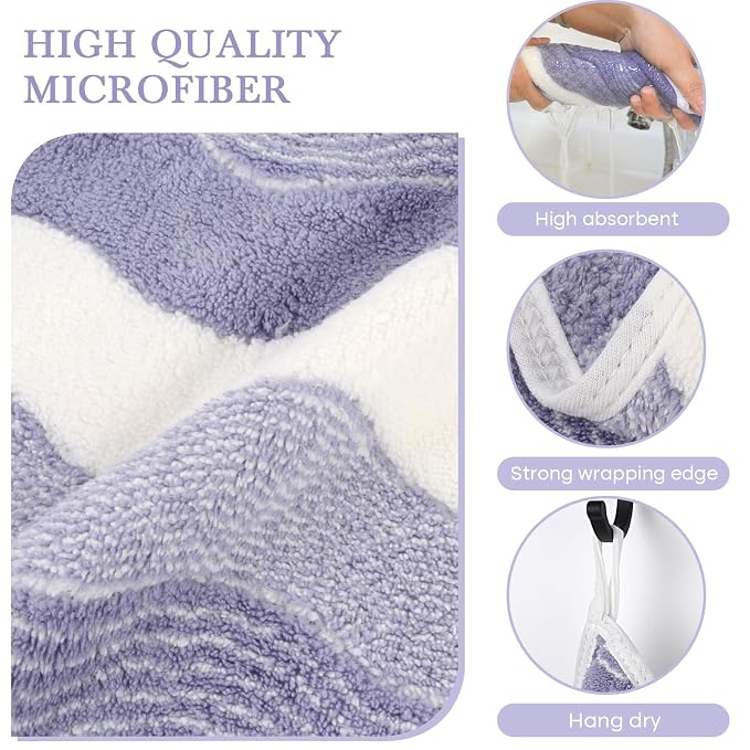 SINLAND Absorbent Coral Velvet Washcloth Ultra Soft Microfiber Face Towels 12 x - Image 3