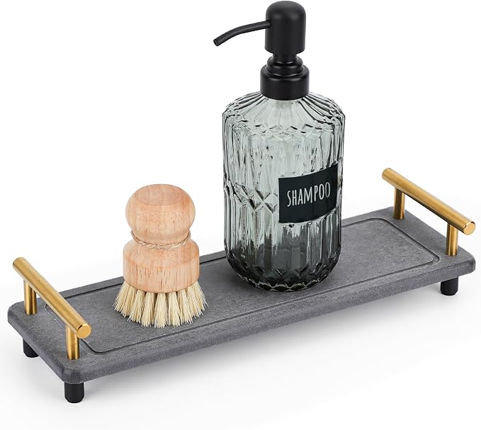 Segbeauty 12x4 Instant Dry Sink Caddy, Water Absorbing Stone Drying Tray by Segbeauty