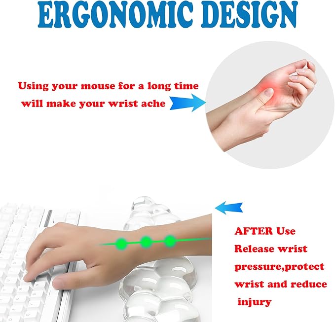 Gel Cloud Keyboard Wrist Rest, Ergonomic Wrist Support and Arm Support Keyboard - Image 2