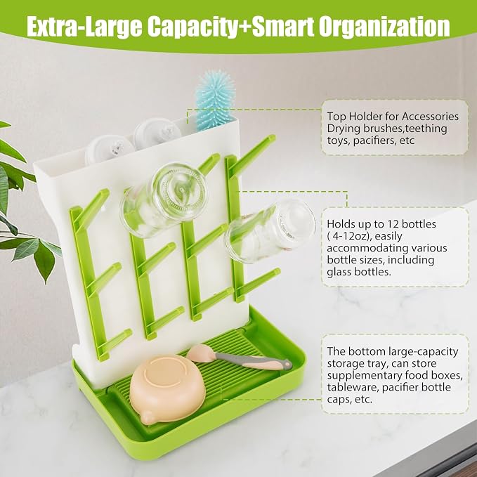 Baby Bottle Drying Rack, Vertical Bottle Dryer Holder - Image 6