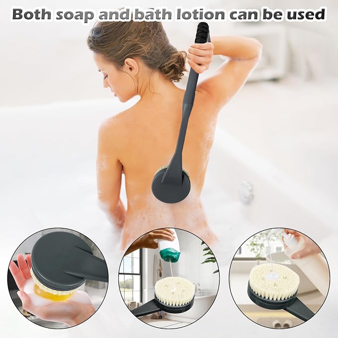 Back Scrubber for Shower, 20.5" Anti Slip Long Handle Bath Brush, Back Brush - Image 3