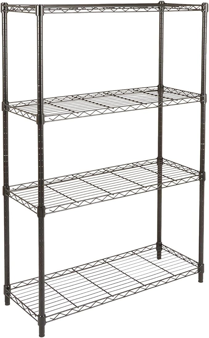 Amazon Basics 4-Shelf Adjustable Heavy Duty Steel Wire Rack Storage Shelving by AmazonBasics