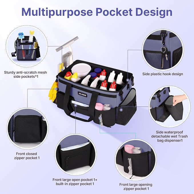 Large Wearable Cleaning Caddy Bags, Cleaning Supplies Storage Bag - Image 3