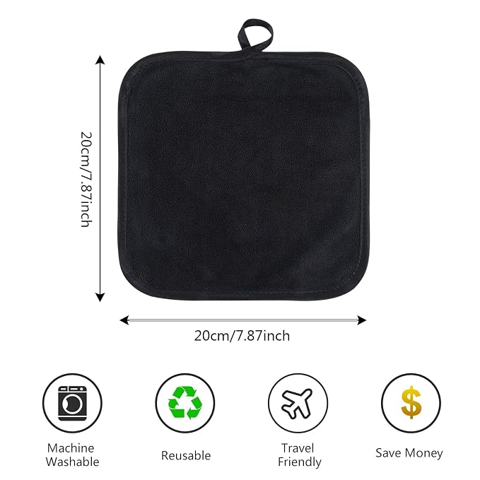 SINLAND Microfiber Facial Cloths Fast Drying Washcloth 8inch x 8inch Absorbent - Image 2